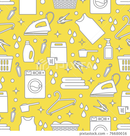Vector Pattern Laundry Washing service Household Vector Pattern Laundry Washing service Household 76680016
