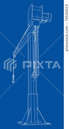 Davit or crane for boat. Vector Davit or crane for boat. Vector 76680629