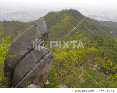 Bukhansan. National Park. Naewonsa Temple. Fortress Road. Spring Flowers. Leaves. Bohyeonbong Peak Bukhansan. National Park. Naewonsa Temple. Fortress Road. Spring Flowers. Leaves. Bohyeonbong Peak 76683983