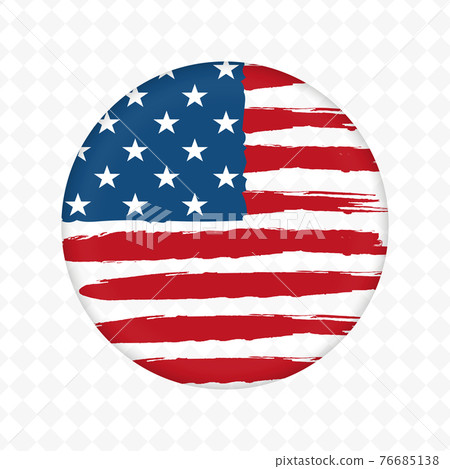 Round embossed badge with silhouette of the flag of America, design element Round embossed badge with silhouette of the flag of America, design element 76685138