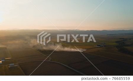 Plains of Hokkaido at dusk Plains of Hokkaido at dusk 76685559