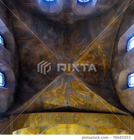 Colourful medieval painting on the ceiling Colourful medieval painting on the ceiling 76685855