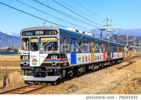 Ueda Dentetsu 1000 series 1003F (Nature and friends No. 2) Maita-Yagisawa (mountain back) 76685956