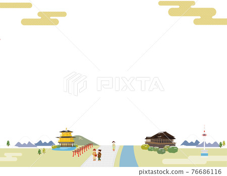 Kyoto cityscape and scenery (winter) that can be used as is in the background 76686116