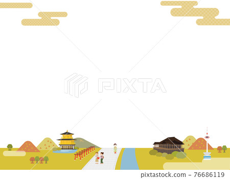 Kyoto cityscape and scenery (autumn) that can be used as is in the background 76686119