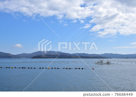 Oyster farming and Ishinomaki City Oshika Peninsula 76686449