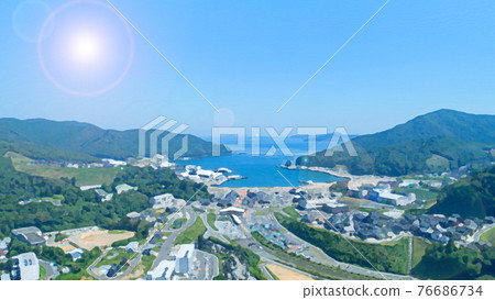 宮城縣大鹿區女川町全景圖 76686734