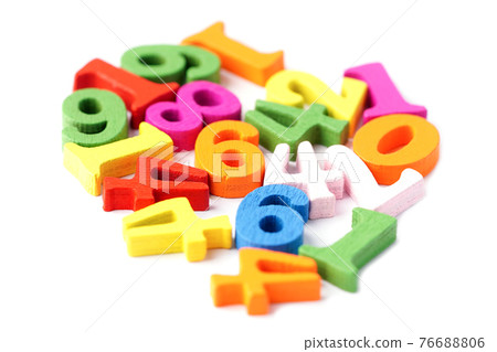 Math Number colorful on white background 76688806