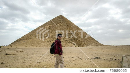 Asian tourist travel to Egypt Red Pyramid in saqqara architecture dream trip destination Asian tourist travel to Egypt Red Pyramid in saqqara architecture dream trip destination 76689065