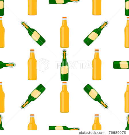 Illustration on theme seamless beer glass bottles with lid for brewery Illustration on theme seamless beer glass bottles with lid for brewery 76689078