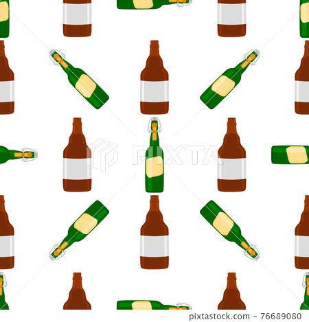 Illustration on theme seamless beer glass bottles with lid for brewery Illustration on theme seamless beer glass bottles with lid for brewery 76689080