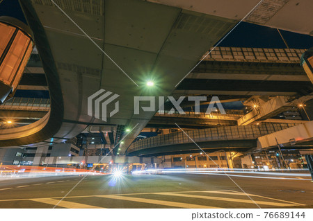 Night view of Awaza Junction [Nishi-ku, Osaka] 76689144