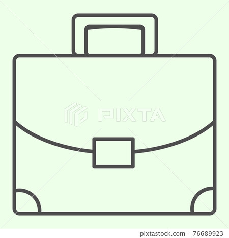 Briefcase thin line icon. Student personal case outline style pictogram on white background. Handle diplomat bag for studying or work for mobile concept and web design. Vector graphics. 76689923