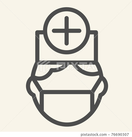 Male medical doctor line icon. Hospital healthcare staff outline style pictogram on white background. Physician for mobile concept and web design. Vector graphics. Male medical doctor line icon. Hospital healthcare staff outline style pictogram on white background. Physician for mobile concept and web design. Vector graphics. 76690307