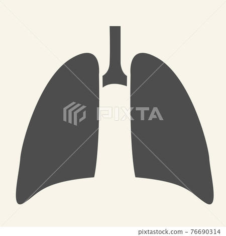 Lungs solid icon. Human internal organ glyph style pictogram on white background. Respiratory lung health for mobile concept and web design. Vector graphics. Lungs solid icon. Human internal organ glyph style pictogram on white background. Respiratory lung health for mobile concept and web design. Vector graphics. 76690314