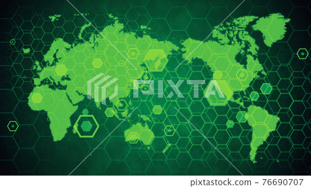 綠色數字世界地圖網絡圖像 綠色數字世界地圖網絡圖像 76690707