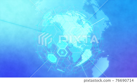 淡藍色數字地球網絡圖像 淡藍色數字地球網絡圖像 76690714