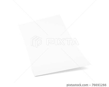 Curved sheet of A4 paper on a white background. 3d render illustration. Curved sheet of A4 paper on a white background. 3d render illustration. 76691266