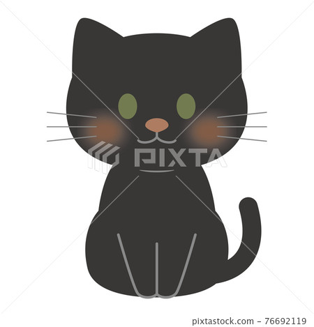 Illustration of a cat Black cat 76692119