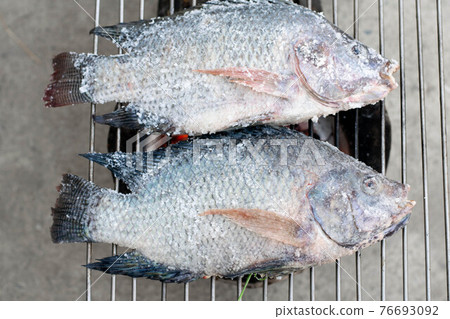 delicious grill fish in the kitchen 76693092