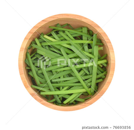 Top view of Garlic chives isolated on white background 76693856