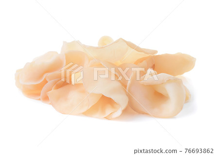 white ear mushroom or white jelly mushroom isolated on white background 76693862