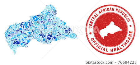 Health Care Vaccine Mosaic Central African Republic Map and Watermark Health Care Stamp Seal Health Care Vaccine Mosaic Central African Republic Map and Watermark Health Care Stamp Seal 76694223