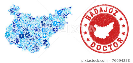Medicare Inoculation Mosaic Badajoz Province Map and Grunge Healtcare Seal Medicare Inoculation Mosaic Badajoz Province Map and Grunge Healtcare Seal 76694228