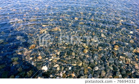 Lake with a view of the bottom of the water 76694332