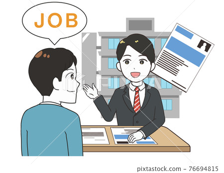 一個找工作的男人,一個在接待處的男人,帶著信件 一個找工作的男人,一個在接待處的男人,帶著信件 76694815