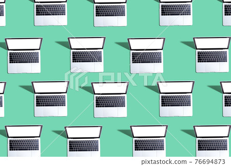 Many Laptop computers with shadow Many Laptop computers with shadow 76694873