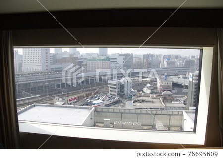 View of Okayama Station from the hotel room 2 76695609