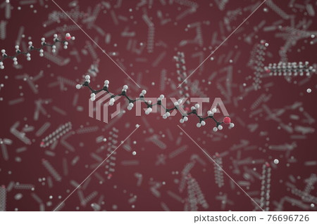 Cetyl alcohol molecule, ball-and-stick molecular model. Chemical 3d rendering Cetyl alcohol molecule, ball-and-stick molecular model. Chemical 3d rendering 76696726
