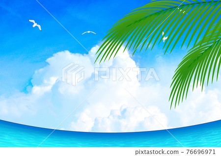 夏日天空 度假區 海鷗翩翩起舞的天空 夏日天空 度假區 海鷗翩翩起舞的天空 76696971