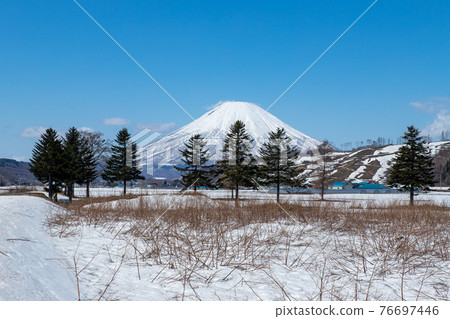 Scenery of Mt. Yotei in early spring in Hokkaido Scenery of Mt. Yotei in early spring in Hokkaido 76697446