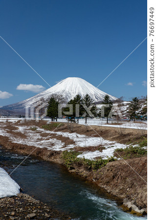 Scenery of Mt. Yotei in early spring in Hokkaido Scenery of Mt. Yotei in early spring in Hokkaido 76697449