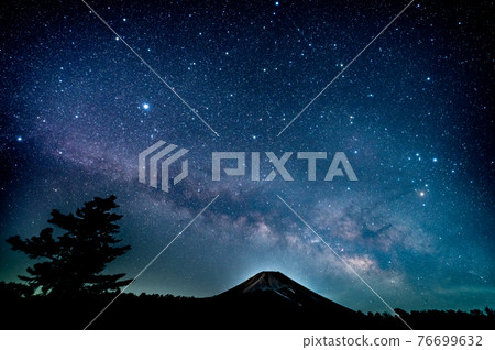 Mt. Fuji and the Milky Way Galaxy Mt. Fuji and the Milky Way Galaxy 76699632