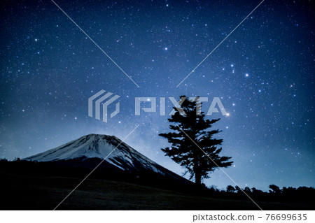 Mt. Fuji and the Milky Way Galaxy 76699635