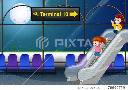 Girls arriving at the airport 76699759