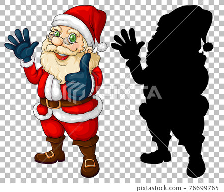 Santa cartoon charcter and its silhouette 76699765