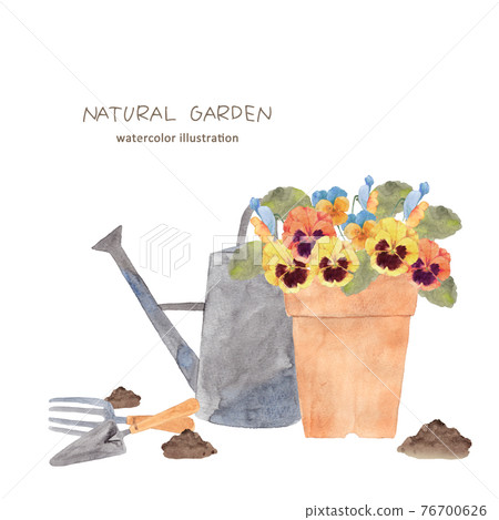 Gardening watercolor illustration - Stock Illustration [76700626] - PIXTA