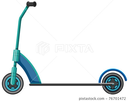 Blue kick scooter in cartoon style isolated 76701472