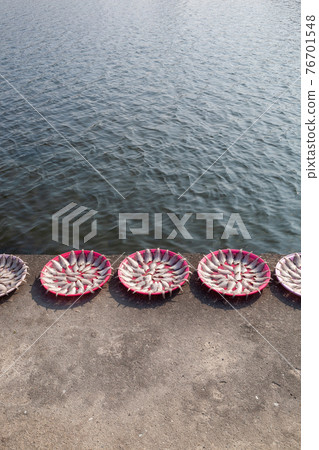 Drying fish on the banks of Namdaecheon 76701548