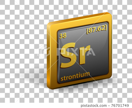 Strontium chemical element. Chemical symbol with atomic number and atomic mass. Strontium chemical element. Chemical symbol with atomic number and atomic mass. 76701749