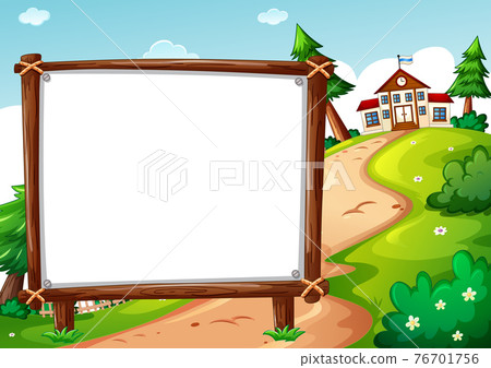 Blank banner in nature background Blank banner in nature background 76701756