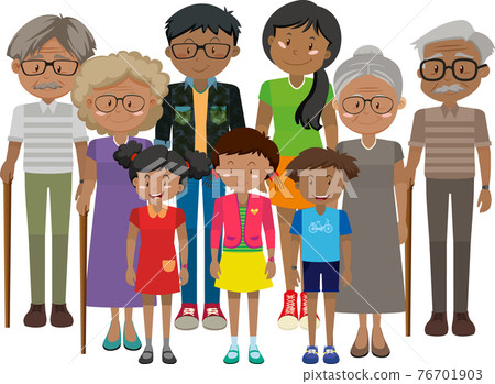 Member of family cartoon character on white background Member of family cartoon character on white background 76701903