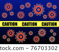 Coronavirus epidemic alert barricade tape caution 3 76703302