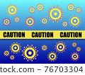 Coronavirus epidemic alert barricade tape caution 2 76703304