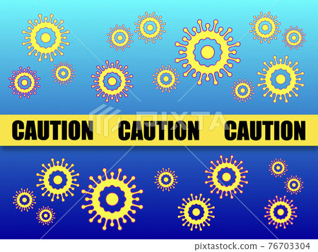 Coronavirus epidemic alert barricade tape caution 2 76703304