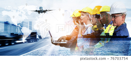 container truck ,ship in port and freight cargo plane in transport and import-export commercial logistic ,shipping business industry container truck ,ship in port and freight cargo plane in transport and import-export commercial logistic ,shipping business industry 76703754